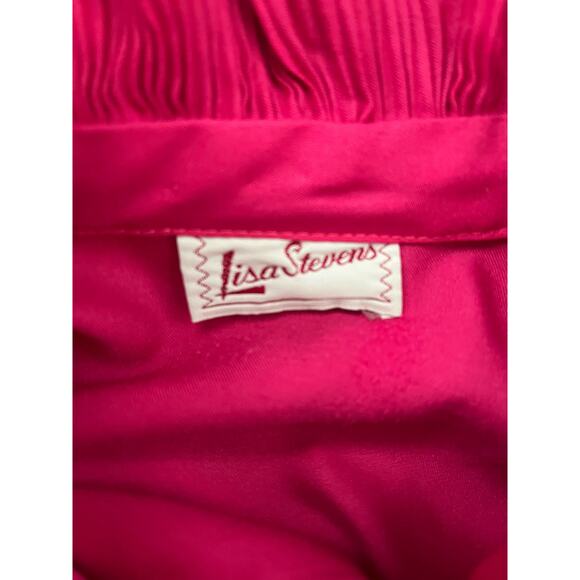 Vintage 80's Lisa Stevens Ruffled Secretary Fuchsia Shirt Blouse Top ILGWU SzMed - Picture 6 of 8
